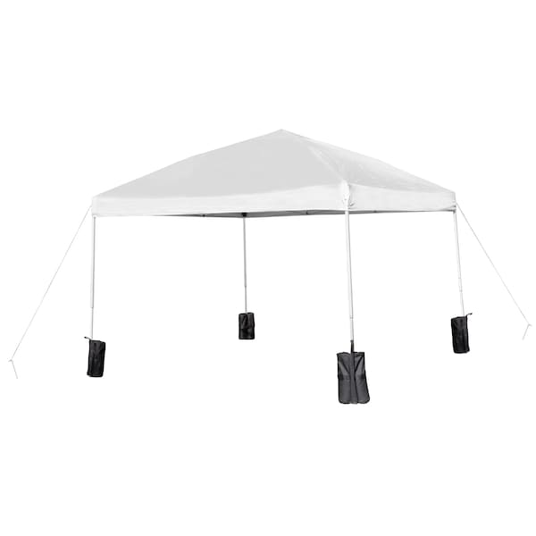 Flash Furniture White Canopy Tent, Folding Table and 4 Chair Set JJ-GZ10PKG183Z-4LEL3-WHWH-GG - main